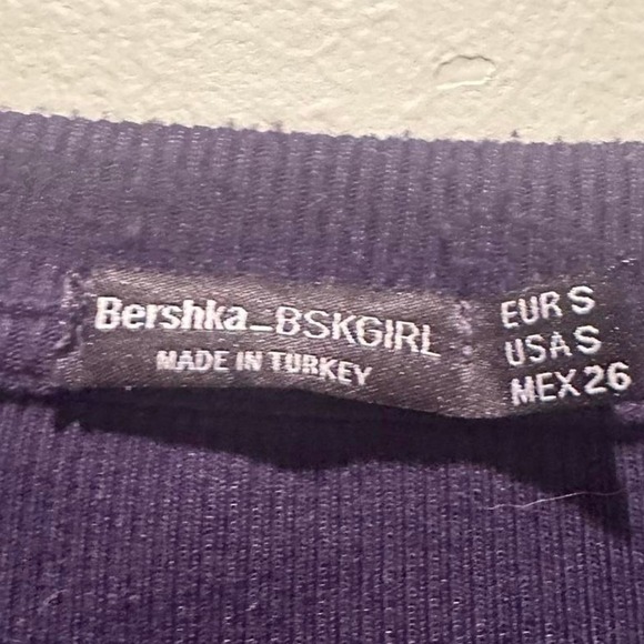 Bershka Navy Blue Striped Knit Jersey Dress Size Small - Picture 4 of 5